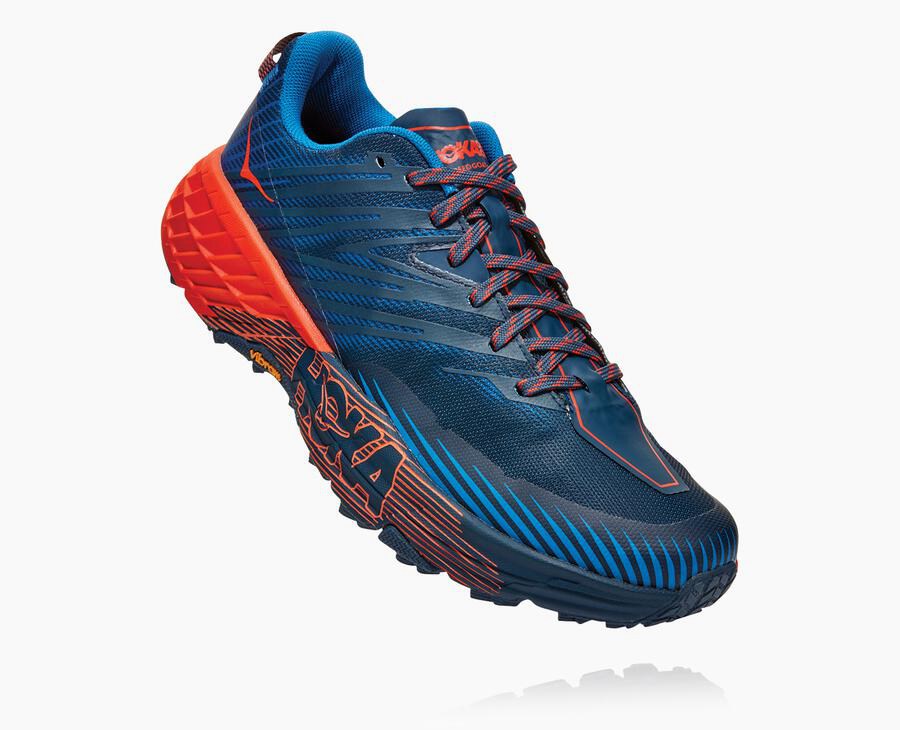 Zapatillas Trail Hoka One One Hombre - Speedgoat 4 - Azules/Rojas - LVD534609